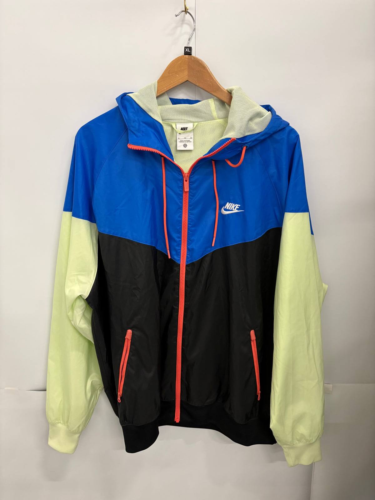 Nike Sportswear Windrunner Mens Hooded Blue/Black/Green Jacket Size XL