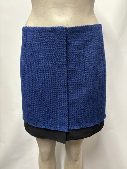 Diane Von Furstenberg Navy Wool Blend Mini Skirt X-Small