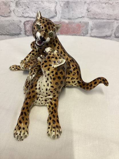 Vintage Porcelain Leopard Figurine