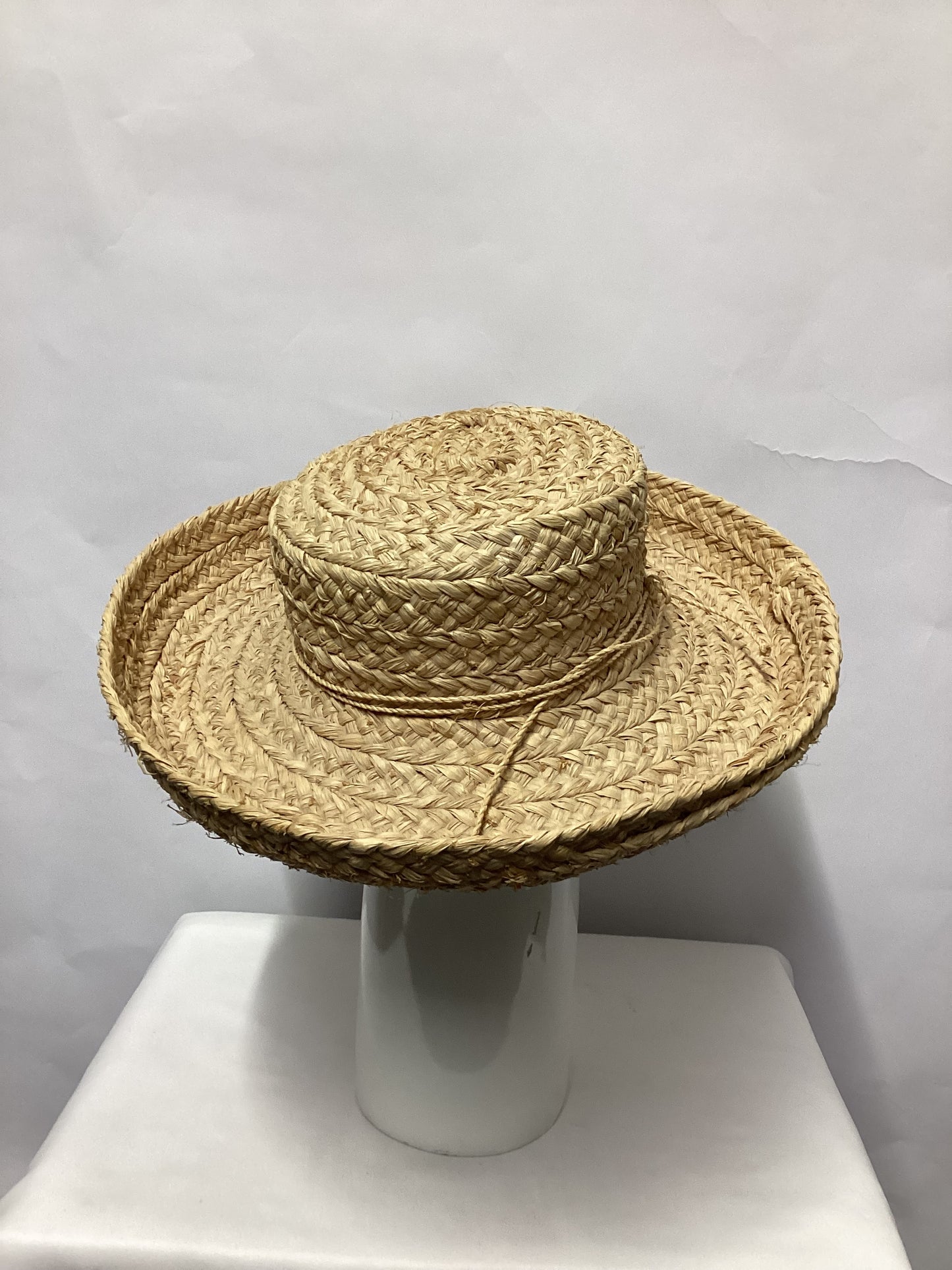 Helen Kaminski Raffia Straw Wide Classic Brim Hat OS