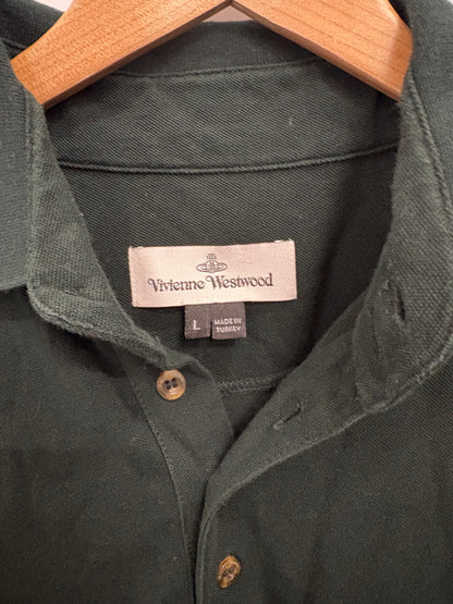 Vivienne Westwood Mens Dark Green Cotton Polo Shirt Size L