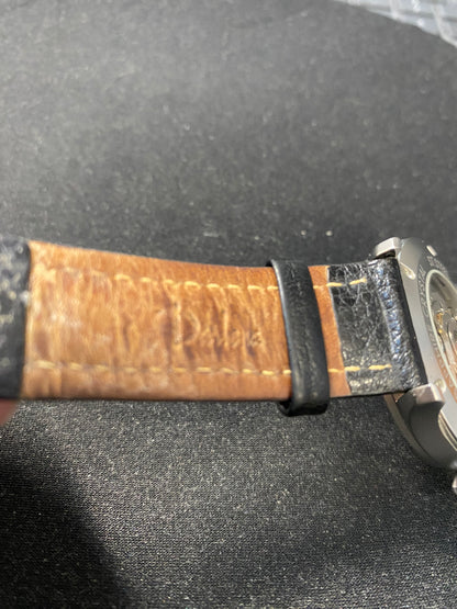 Archimede Pilot Sapphire Crystal Automatic Wrist Watch with Black Leather Strap