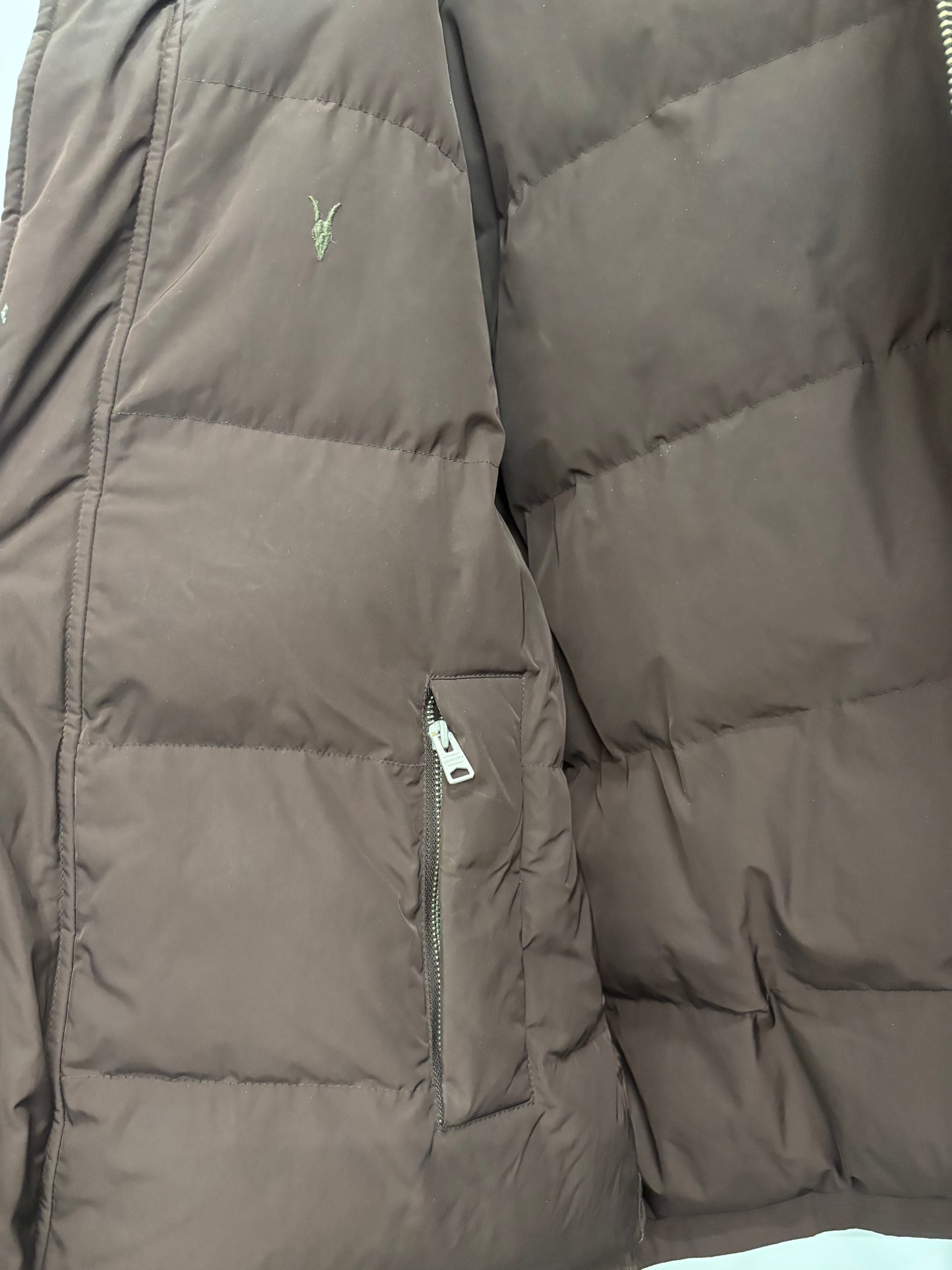 AllSaints Mens Novern Reversible Ramskull Puffer Jacket Size L