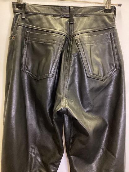 Vintage Next Black 100% Leather Trousers Size 10