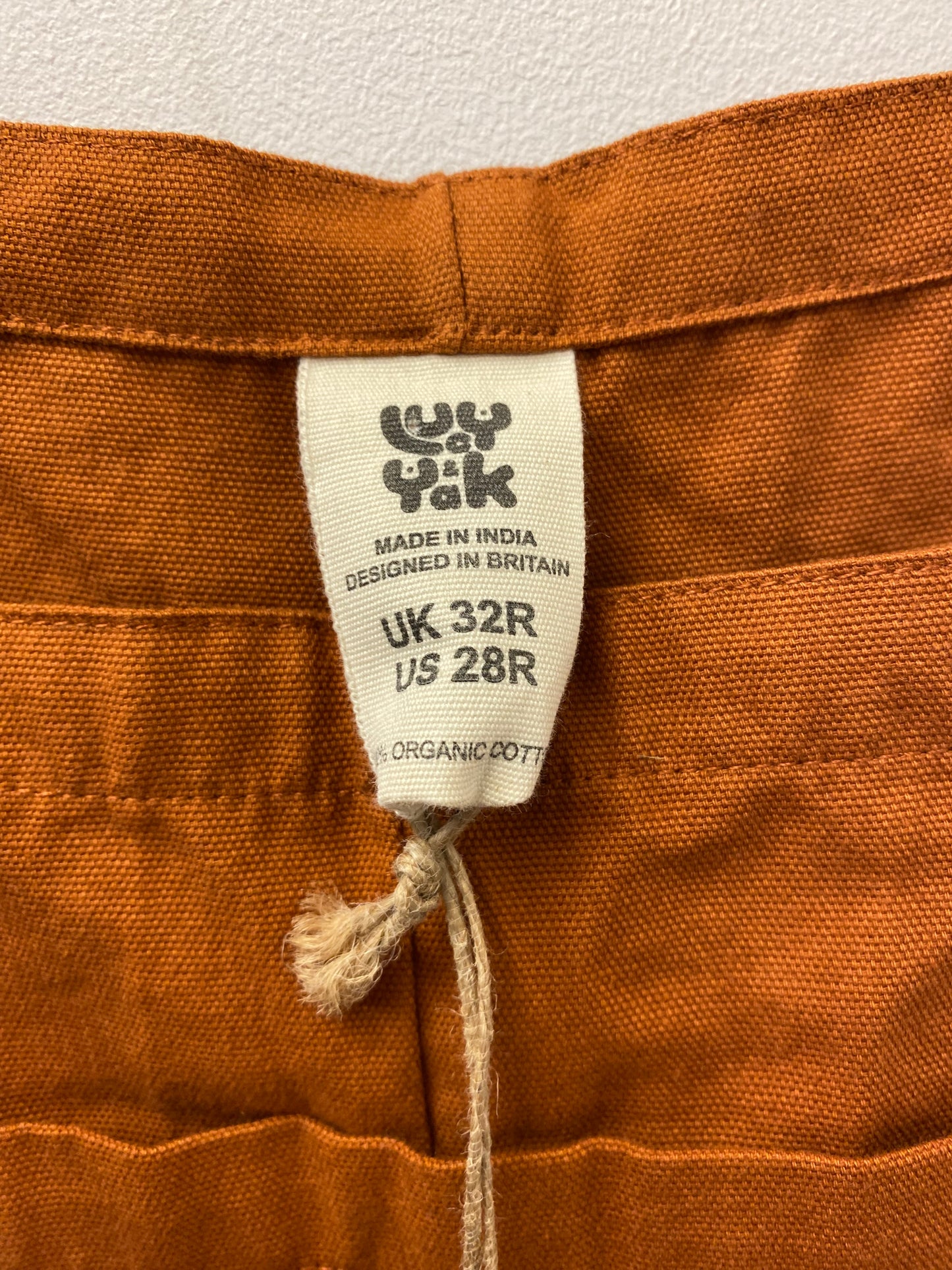 BNWT Lucy and Yak Original Dungaree Organic Cotton Brown Size 32R Plus Size