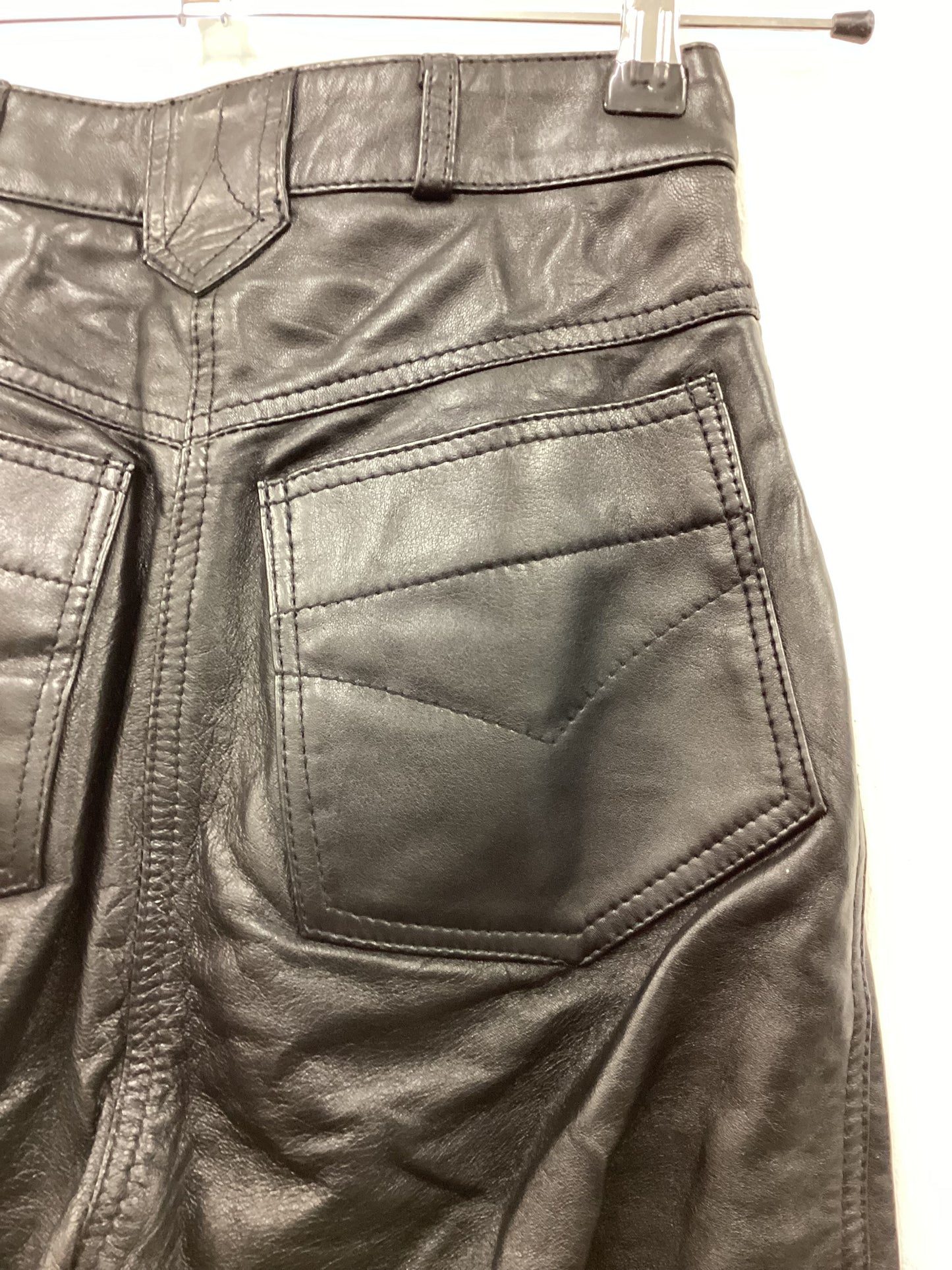Vintage 90’s Y2K Black Leather Pants Size Small 24” Waist