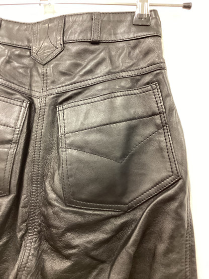 Vintage 90’s Y2K Black Leather Pants Size Small 24” Waist