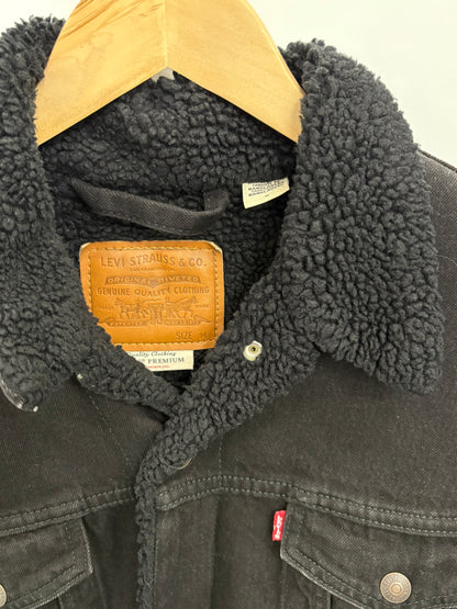 Levi's Mens Black Sherpa Trucker Jacket Size M