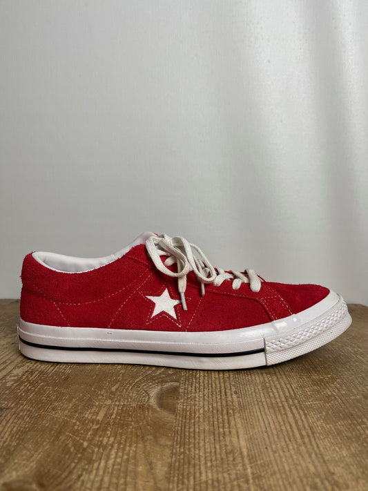 Converse Red One Star Ox Trainers Size 10
