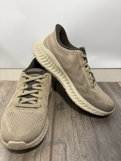 Skechers Mens GO WALK NOW Beige Slip-On Trainers Size 7.5