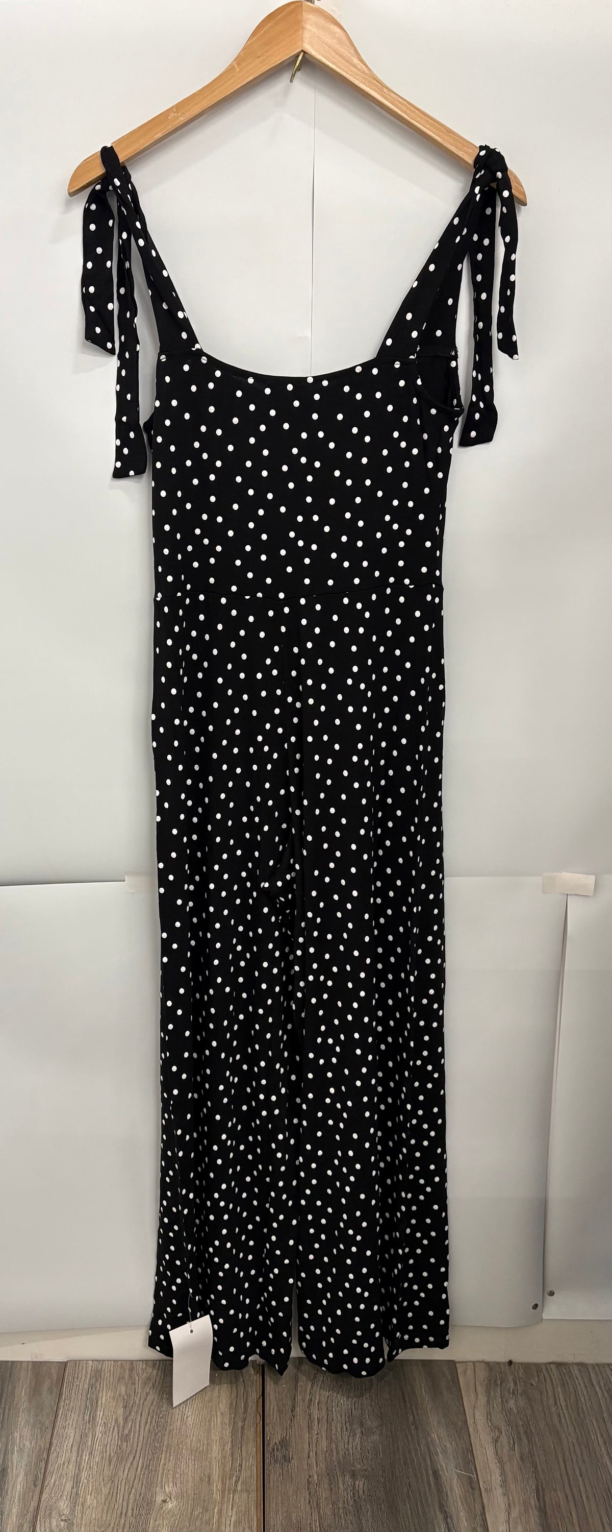 Nobody's Child Black Tie-Shoulder Adrian Wide Leg Jumpsuit Size 6 - BNWT
