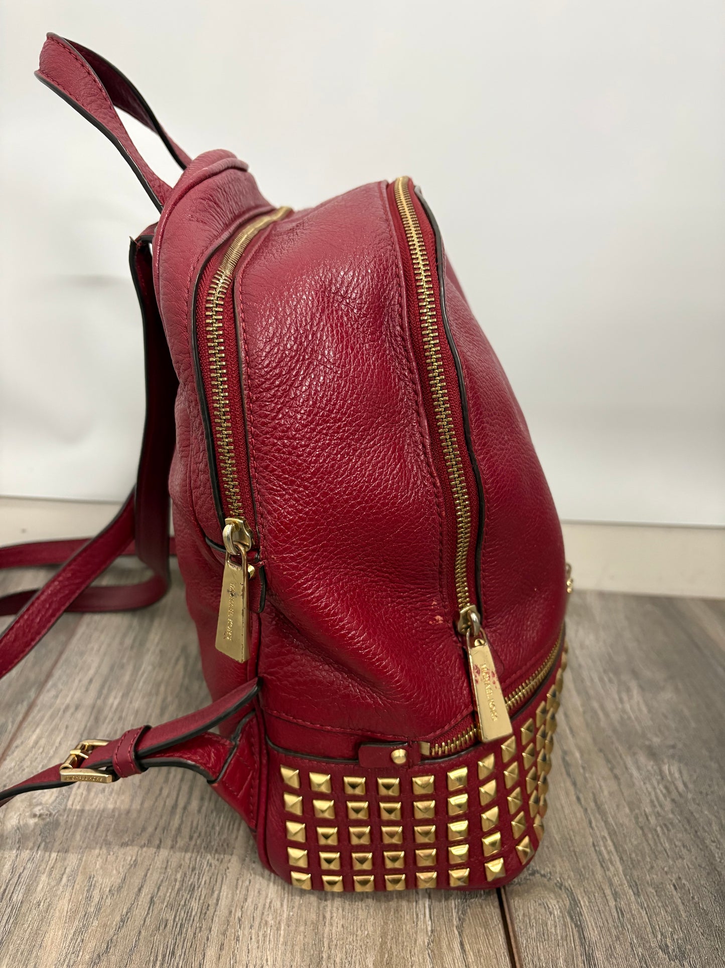 Michael Kors Rhea Red Leather Backpack