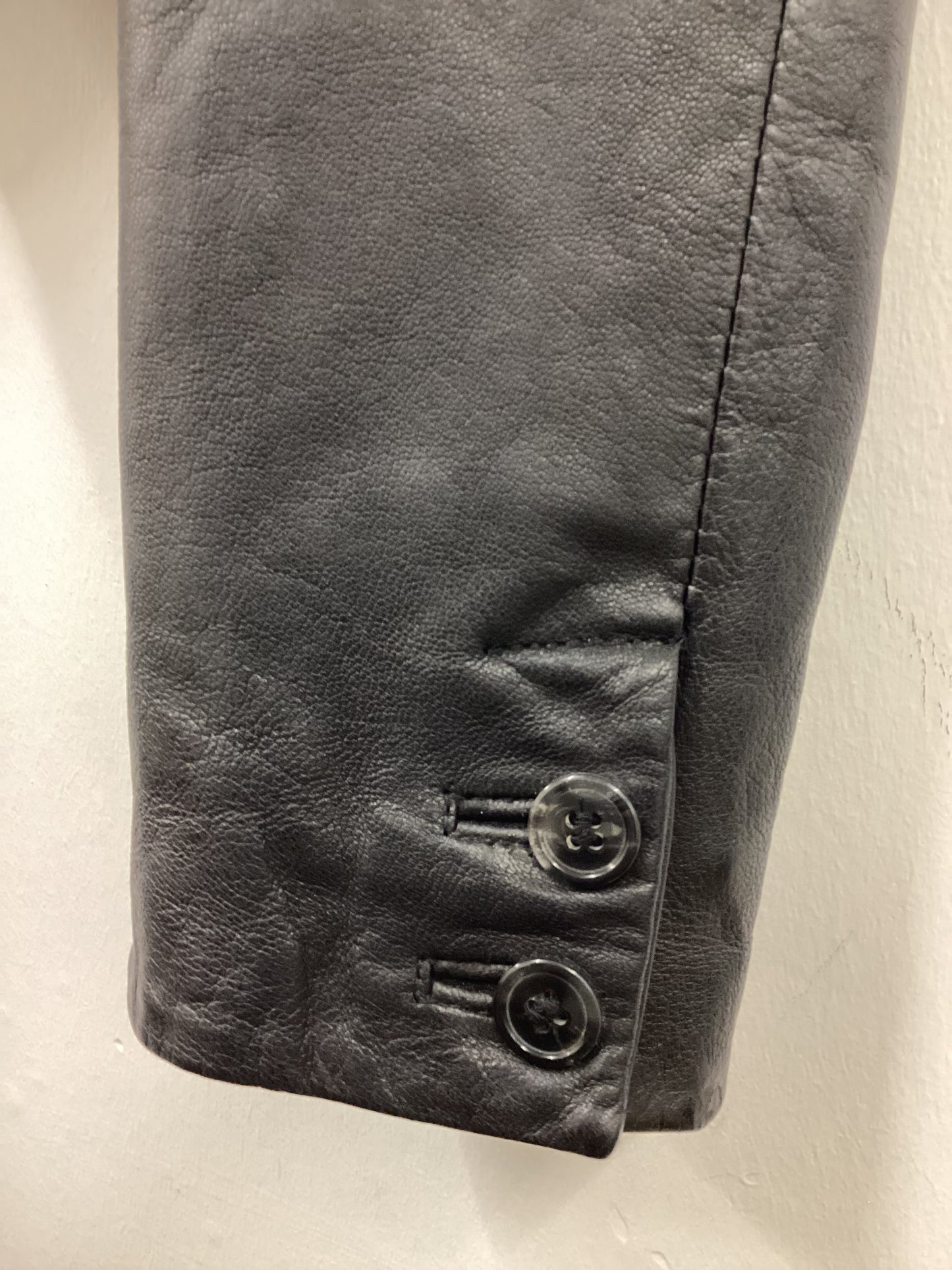 Y2K Topshop Size 8 Cropped Black Leather Jacket