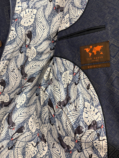 Ted Baker Grey Geometric Blazer Size 44S
