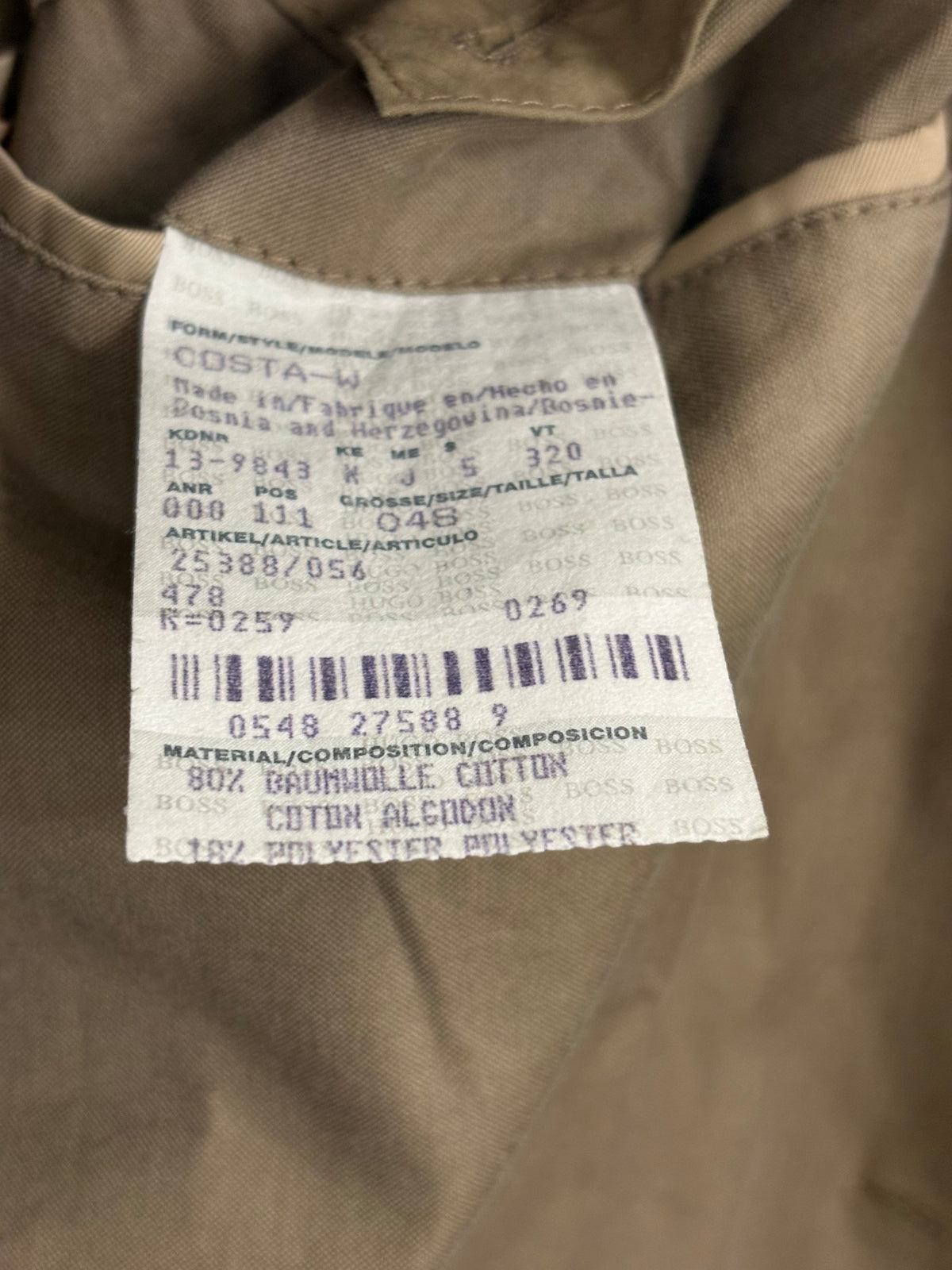 BOSS Hugo Boss Mens Beige Blazer Sports Coat UK Size 38R