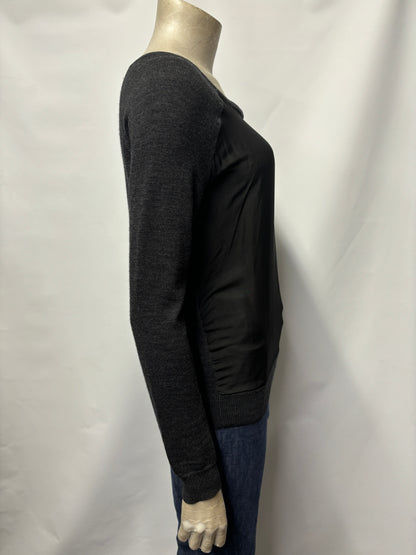 AllSaints Black Silk and Wool Knitted Jumper 8