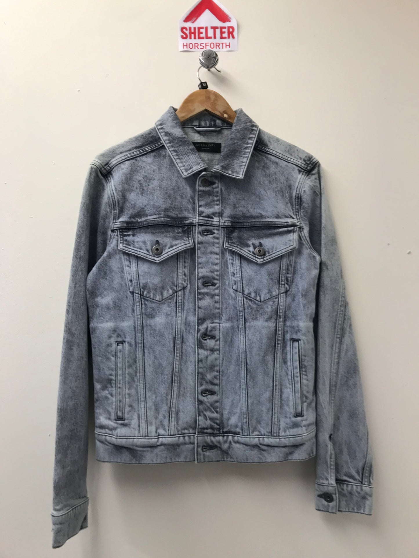 BNWT All Saints Juppy Denim Jacket Grey Size M