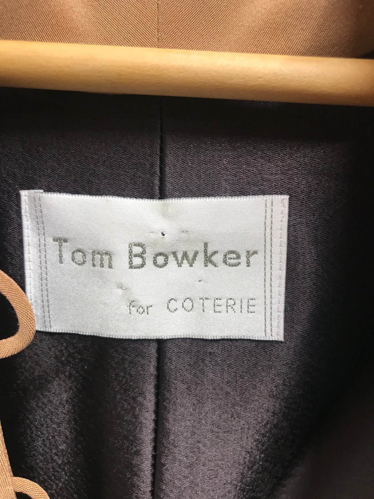 Tom Bowker for Coterie Long Line Fully Lined Brown (with purple tones) and Beige Jacket Size 14
