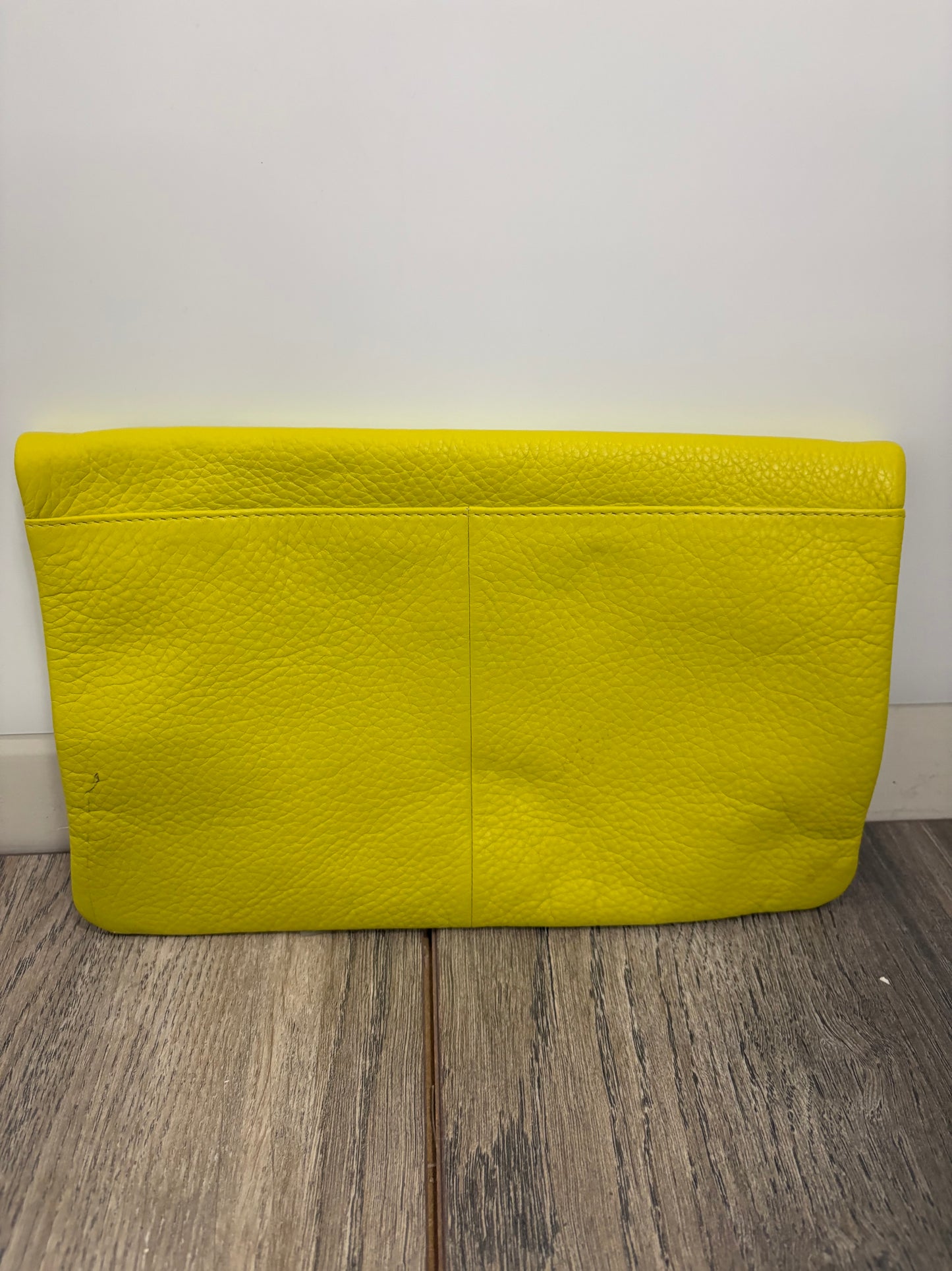 Whistles Chapel Foldover Yellow Clutch Bag
