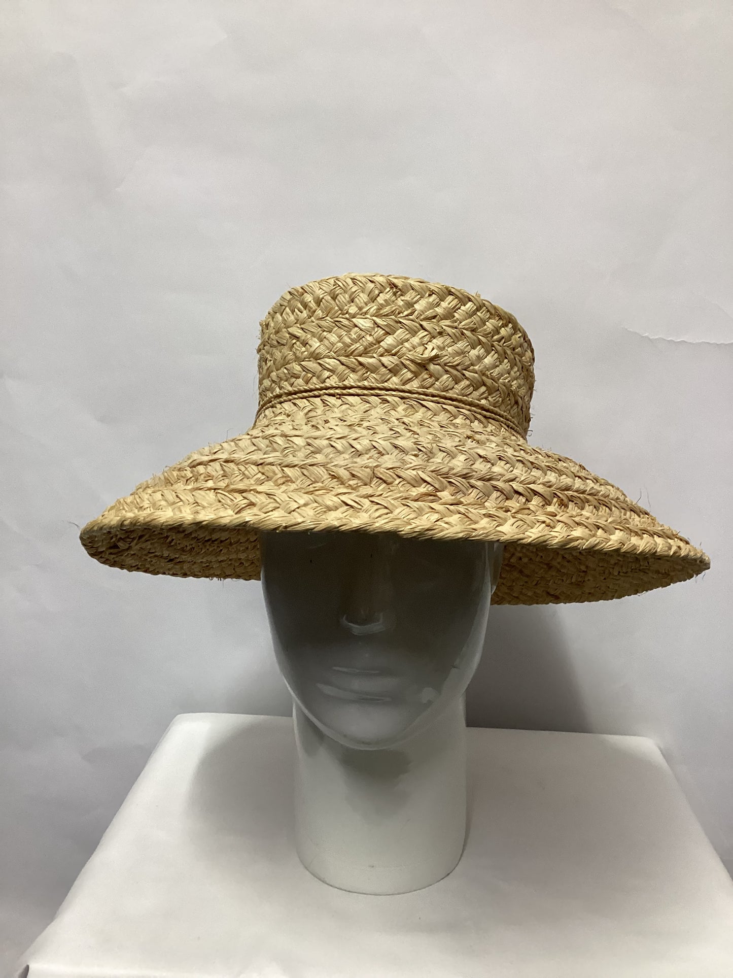 Helen Kaminski Raffia Straw Wide Classic Brim Hat OS