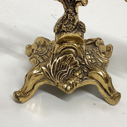 Mid Century Italian Art Nouveau Brass Candelabras 1950s