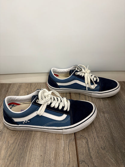 Vans Skate Old Skool Navy and White Mens Trainers Size 7