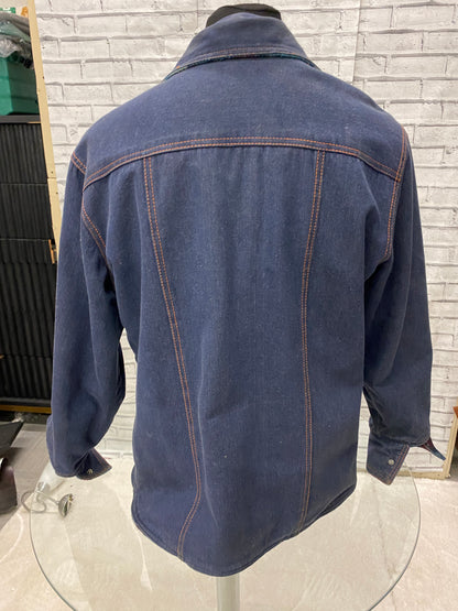 Vintage Miller Men’s Denim And Plaid Reversible Jacket/Shirt
