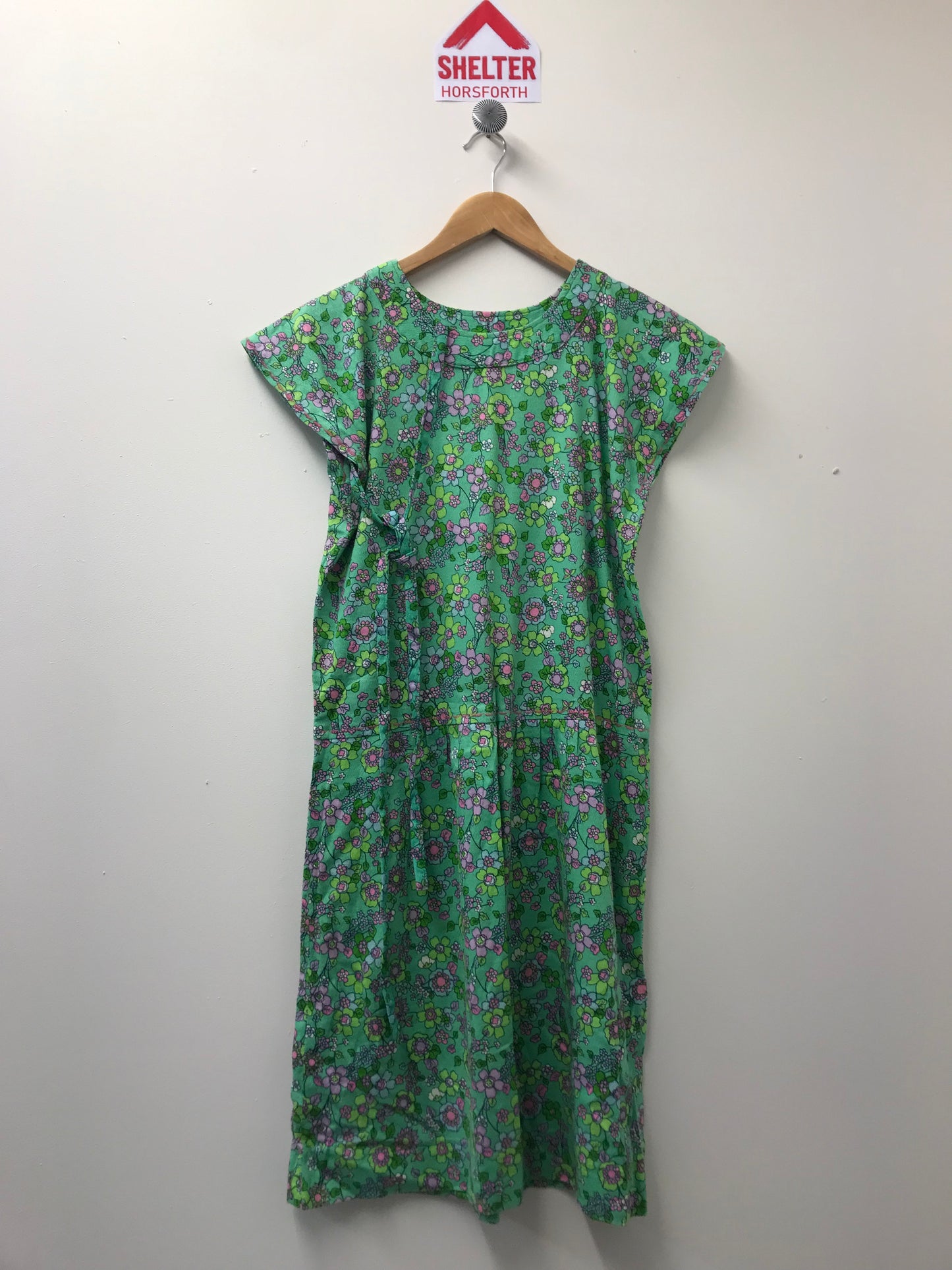 Vintage Green Floral Dress Size Medium