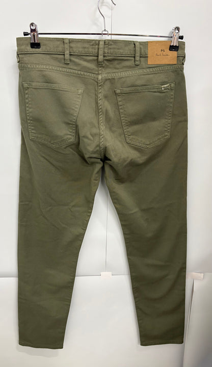 PS Paul Smith Men’s Green Tapered Trousers Size 31S