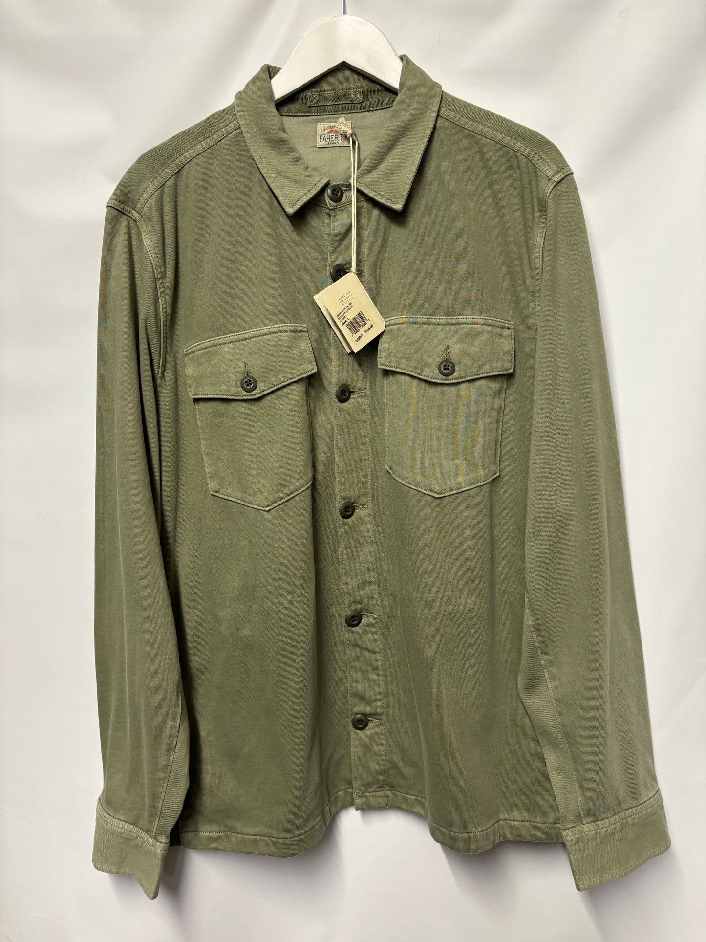 Faherty Sage Green Cotton Over Shirt Xl BNWT