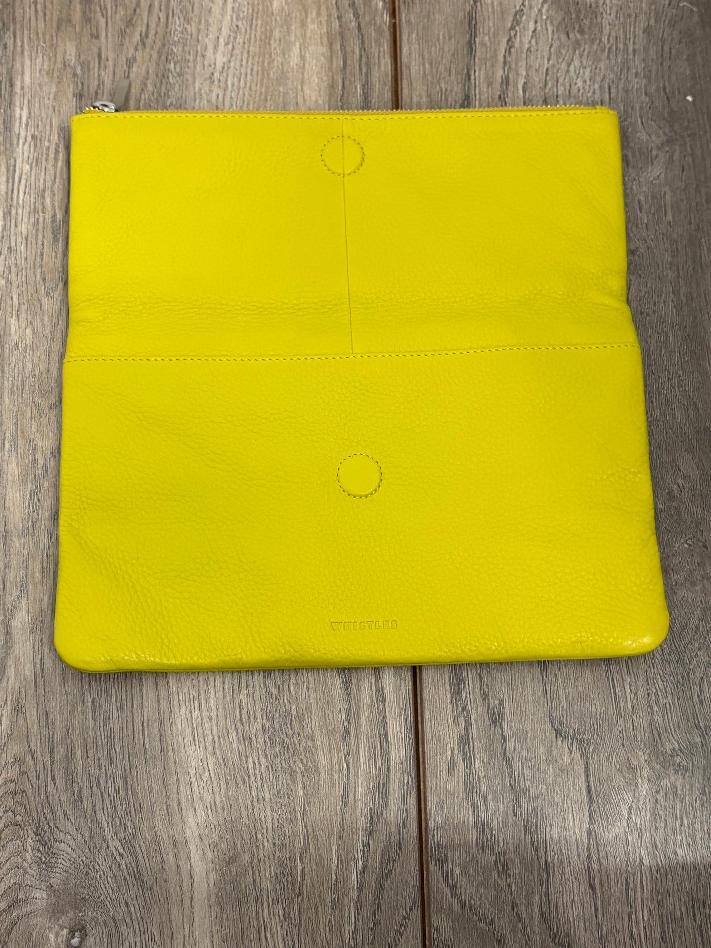 Whistles Chapel Foldover Yellow Clutch Bag