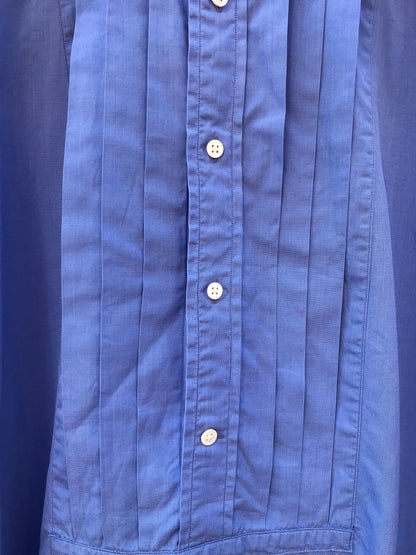 Ralph Lauren Polo 100% Cotton Blue Half Buttoned Shirt Uk Size 8