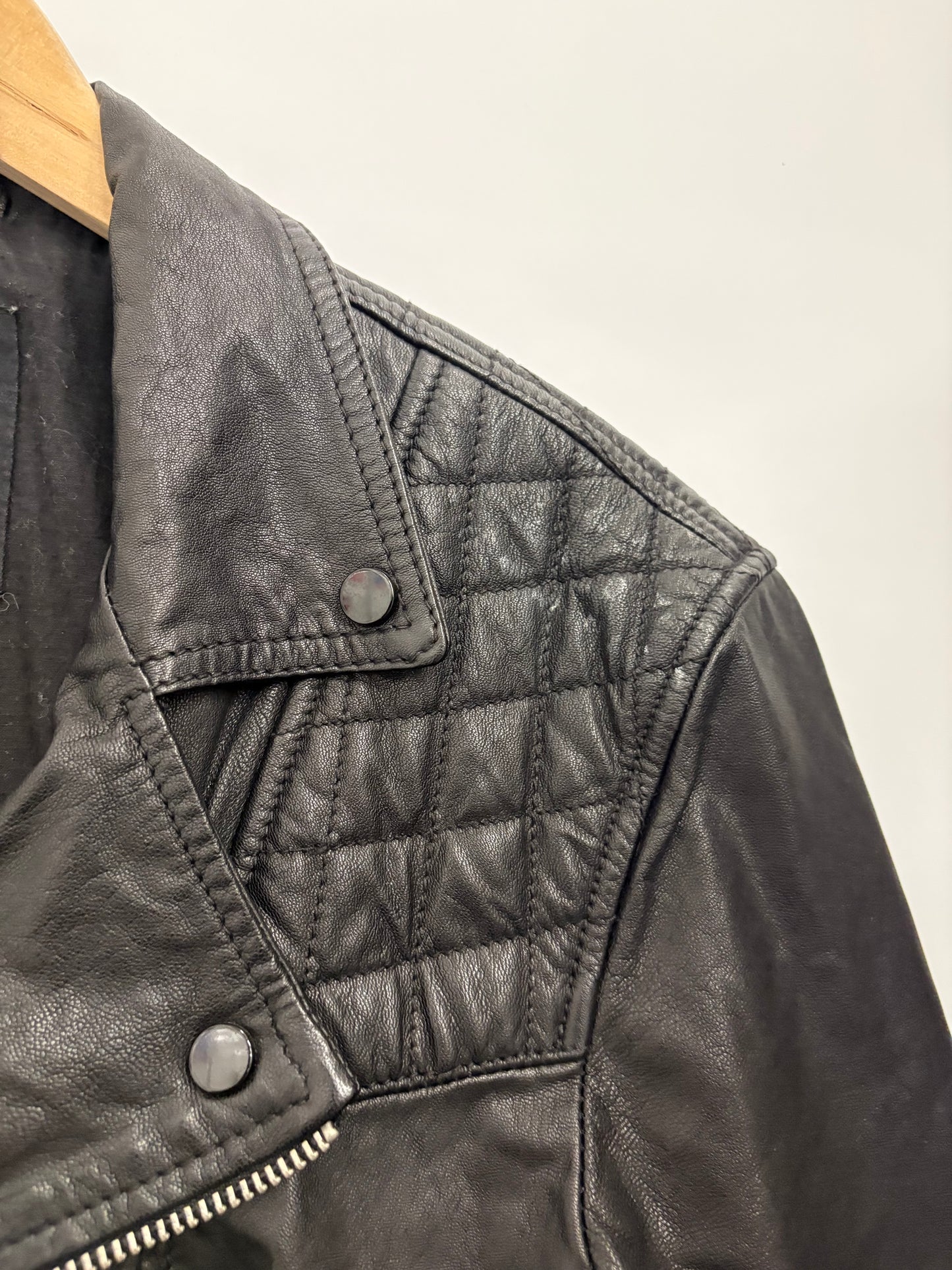 AllSaints Conroy Men’s Leather Biker Jacket Size S