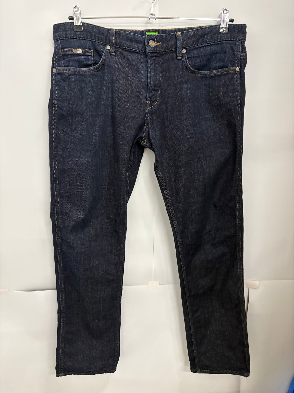 BOSS Green Hugo Boss Navy Stretch Mens Denim Jeans Size 36/32