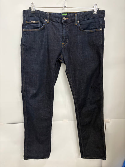 BOSS Green Hugo Boss Navy Stretch Mens Denim Jeans Size 36/32