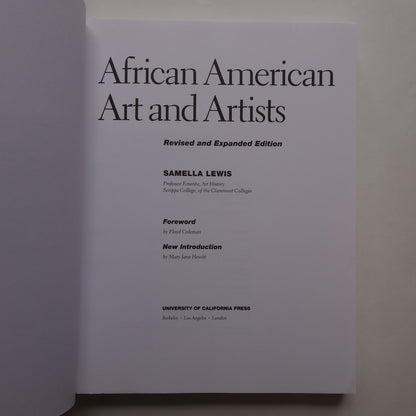 African American Art and Artists by Samella Lewis paperback