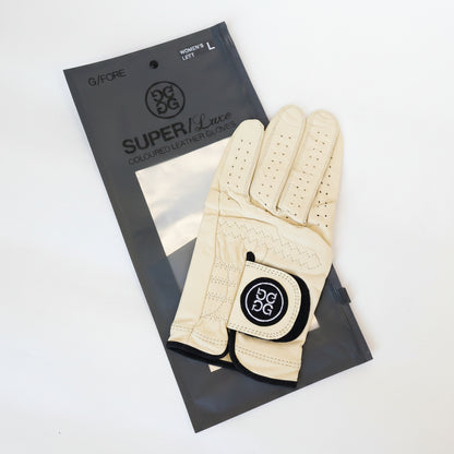 G/Fore Super Luxe Women's Cabretta leather golf glove - Size Large - Ivory