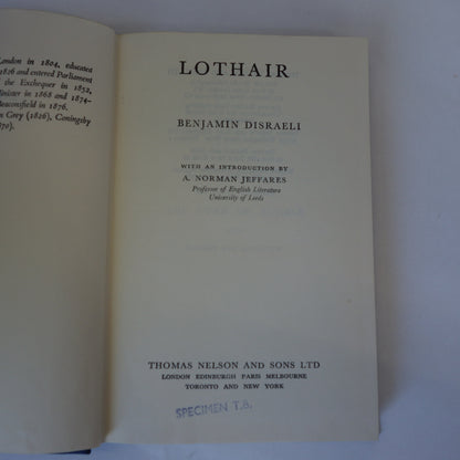 Lothair by Benjamin Disraeli - Vintage hardback book
