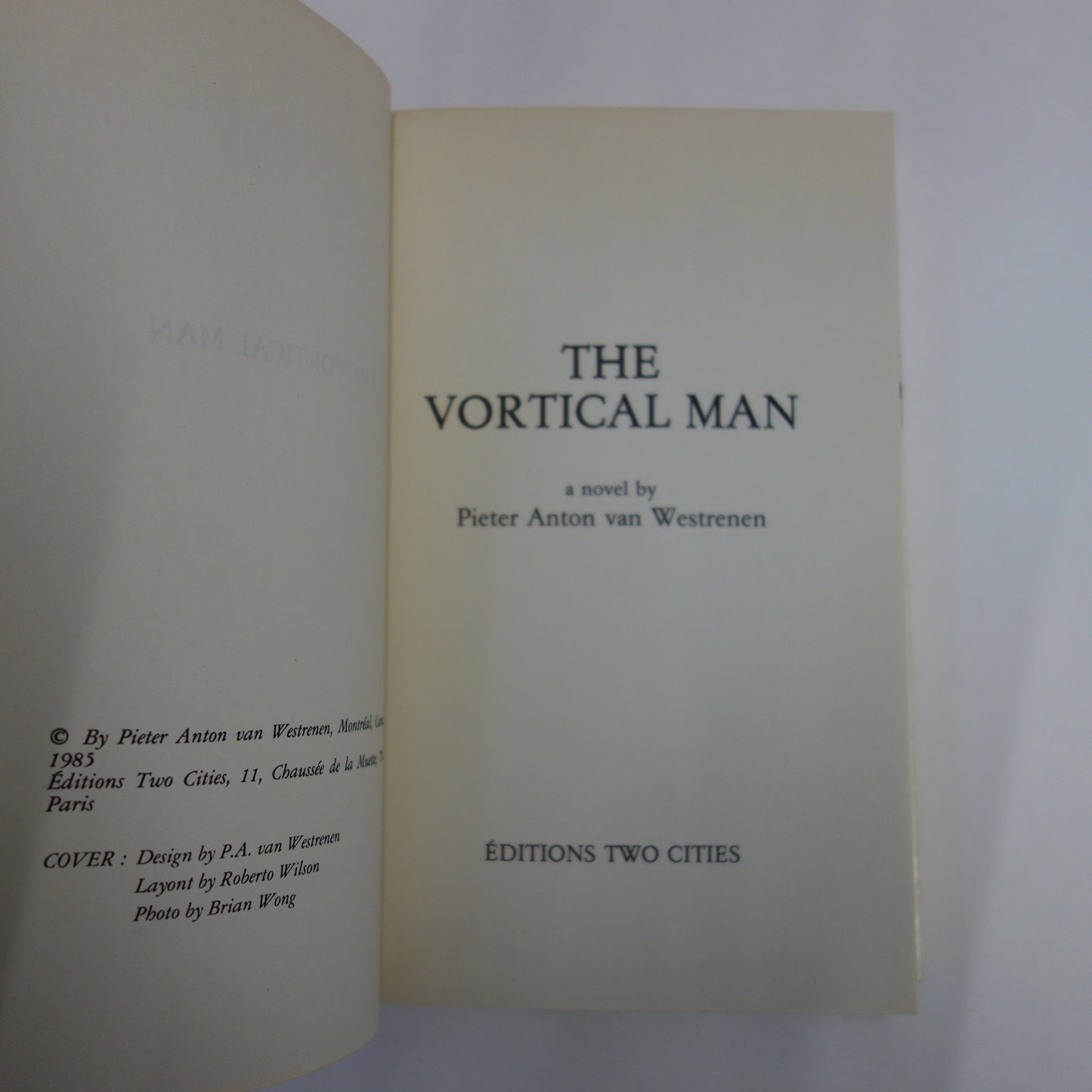 The Vortical Man by Pieter Anton Van Westrenen - Signed first edition book