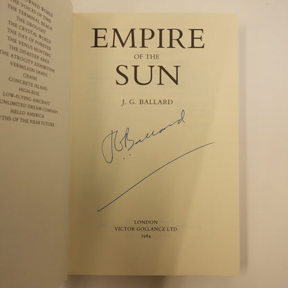 Empire of the Sun by J.G. Ballard - Rare signed first edition hardback book