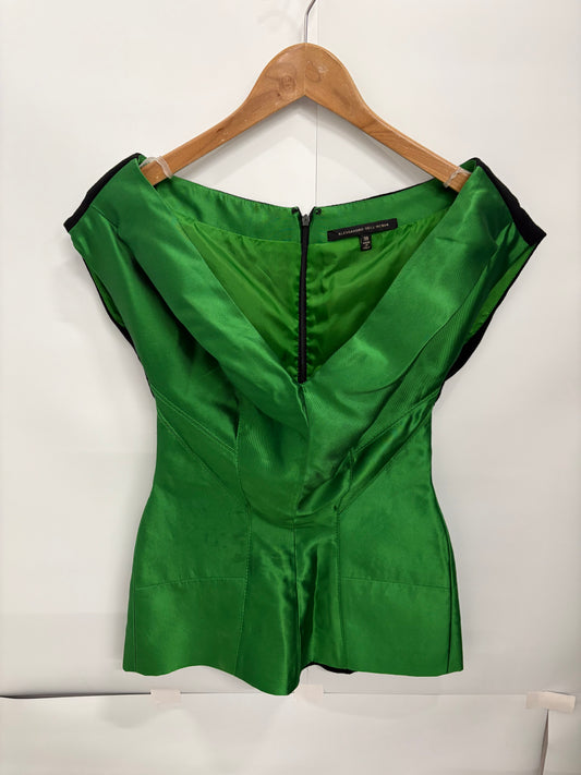 Alessandro Dell’Acqua Women’s Green Silk Blend Corset Top UK Size 6 (IT Size 38)