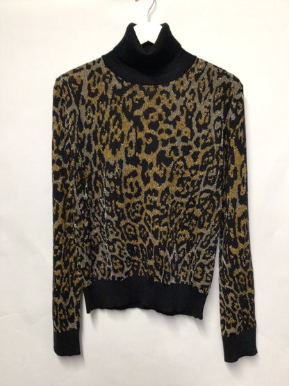 Just Cavalli Metallic Leopard Funnel Neck Jumper Medium