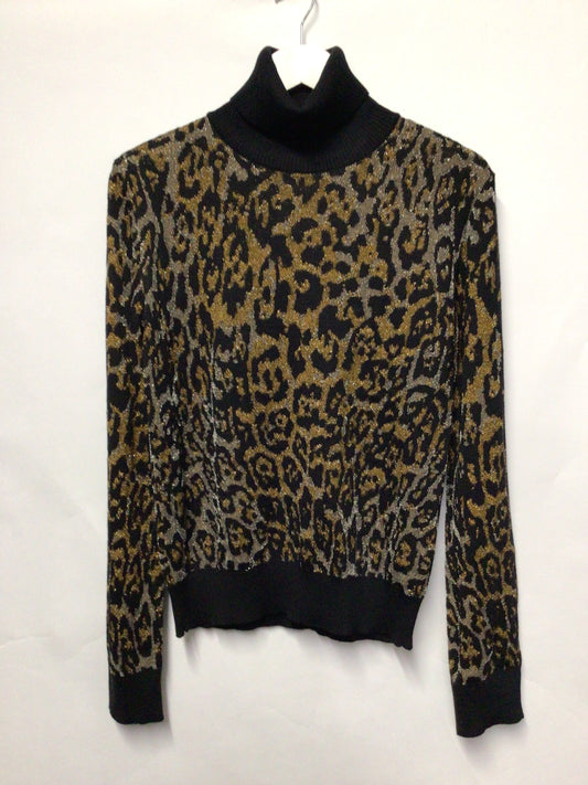 Just Cavalli Metallic Leopard Funnel Neck Jumper Medium