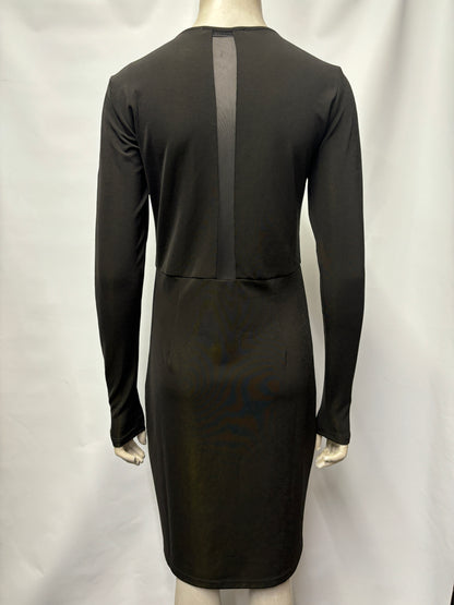 Gestuz Black Long Sleeved Midi Dress Medium