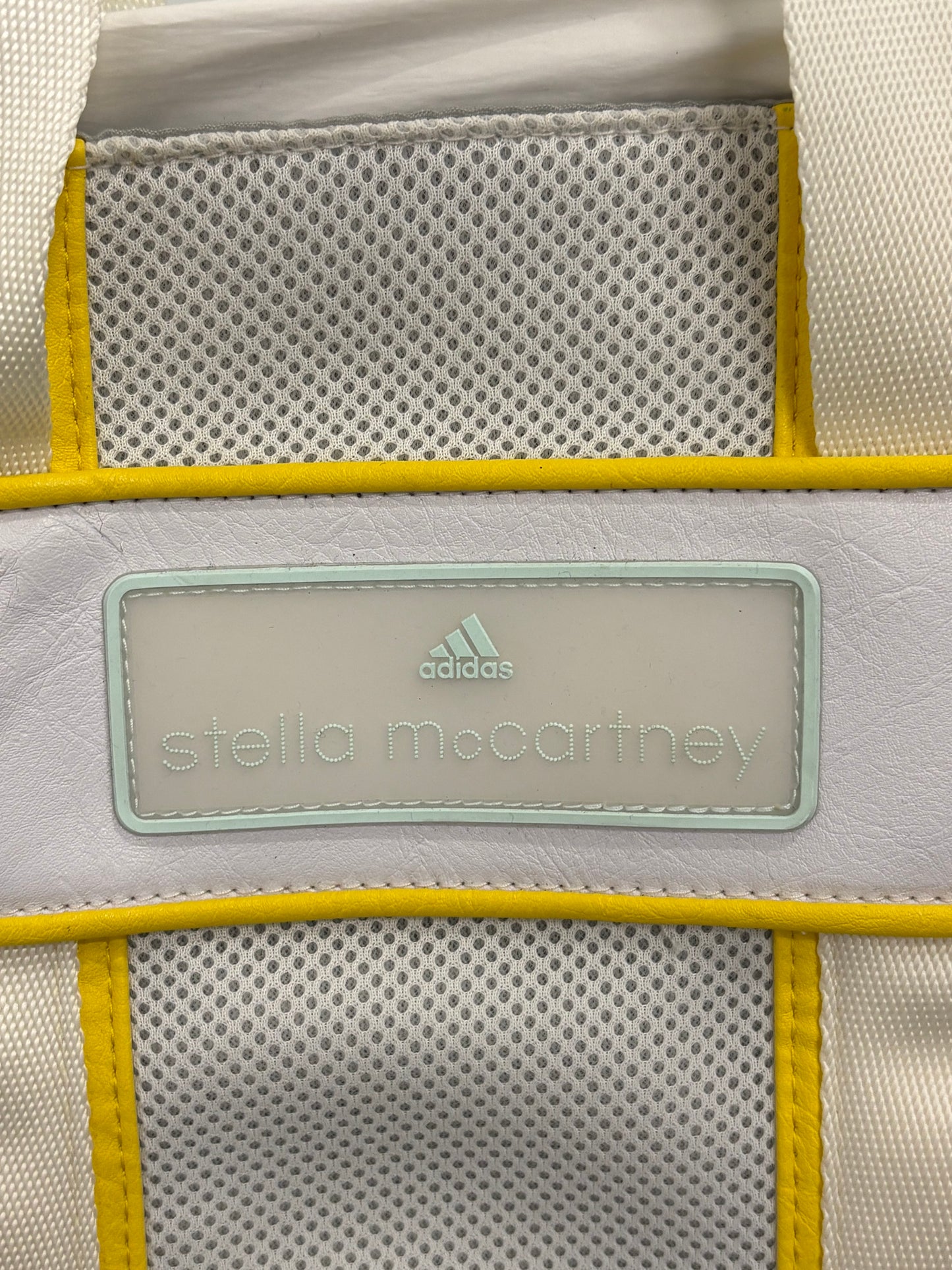 Adidas Stella McCartney White/Yellow Mesh Tote Bag