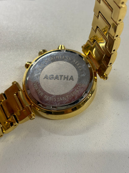 Agatha Gold Stainless Steel Chronograph Watch 34mm (untested)