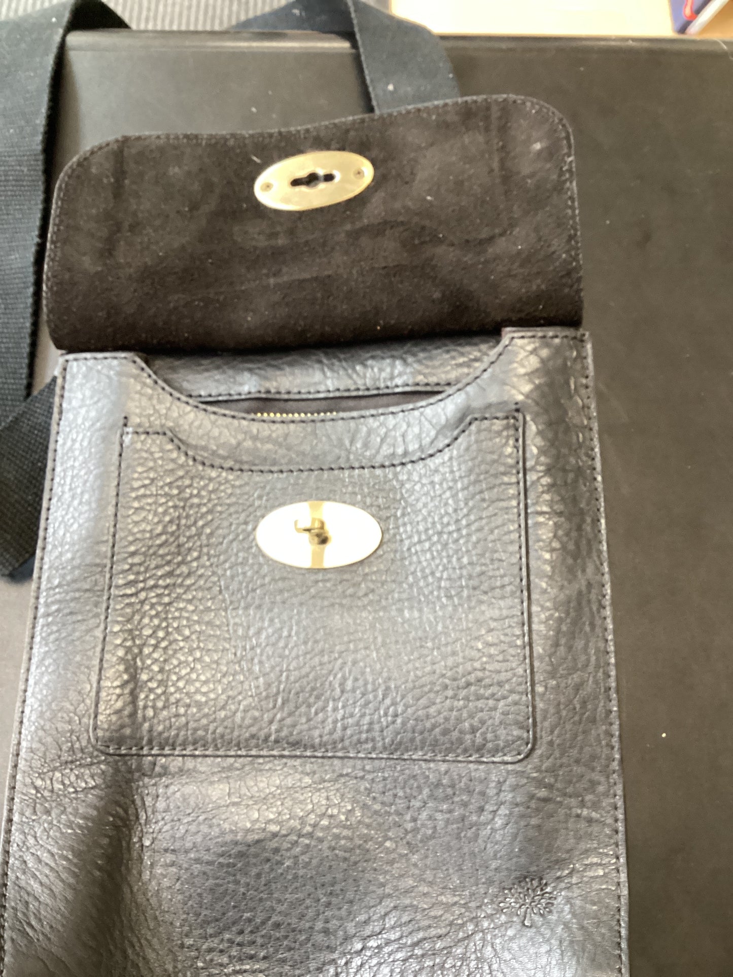 Vintage Black Leather Mulberry Small Anthony Bag