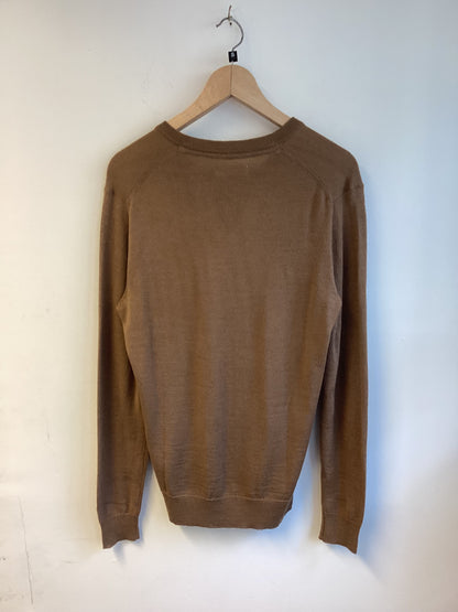 Club Room, Brown Long Sleeve Jumper, 50% Merino Wool, Size S, Autumn