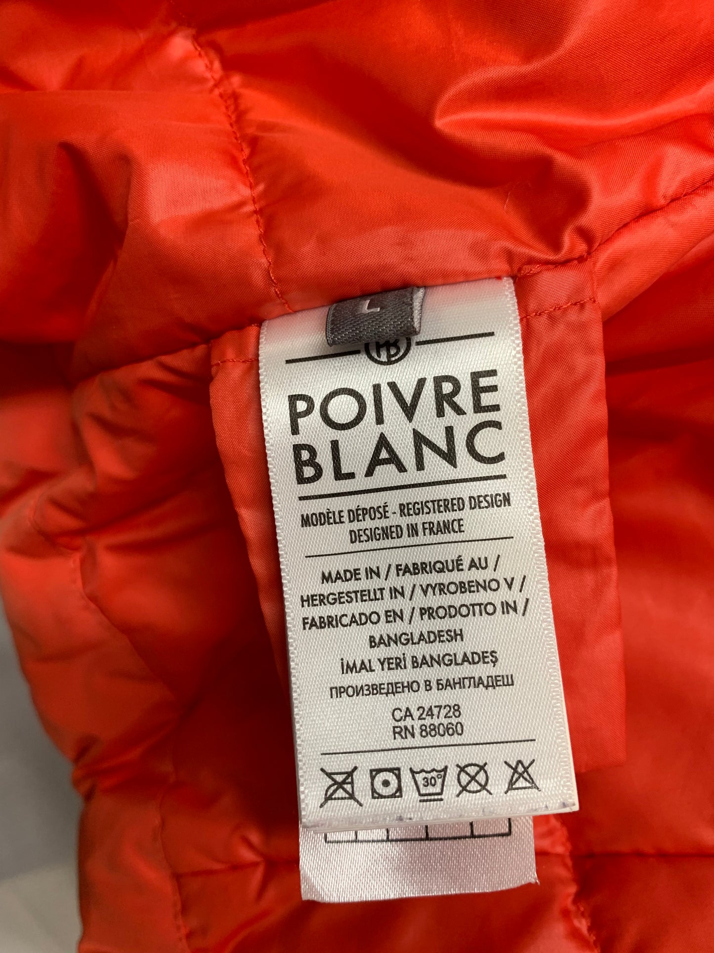 Pointe Blanc Large Orange Ski Coat