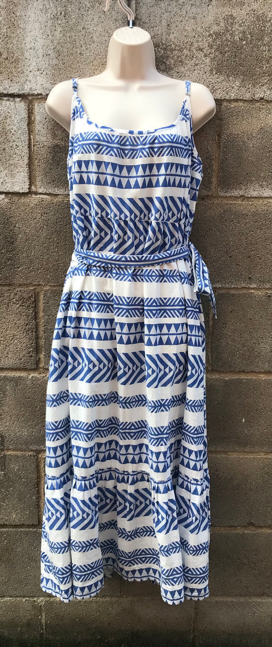 BNWT Blue and White Patterned SIze 14 Maxi Dress By Nutmeg